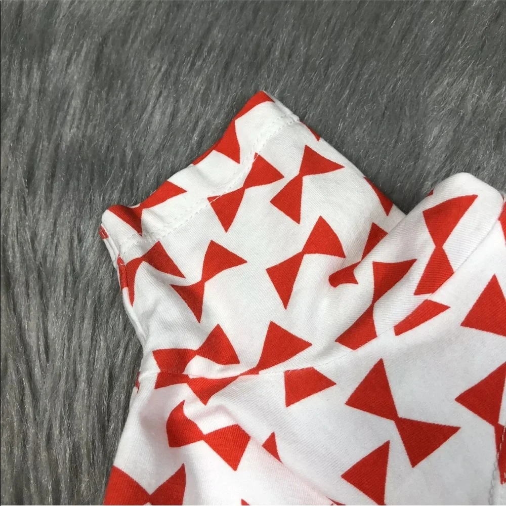 June And January White Red Bow Print Dress Toddler Girls 4T